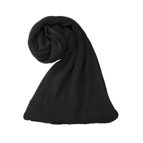 INSPIRE CHIC Women's Scarf Stylish Knitted Long Rectangle Shape Warm Winter Scarf Black 180x30cm/71x12"