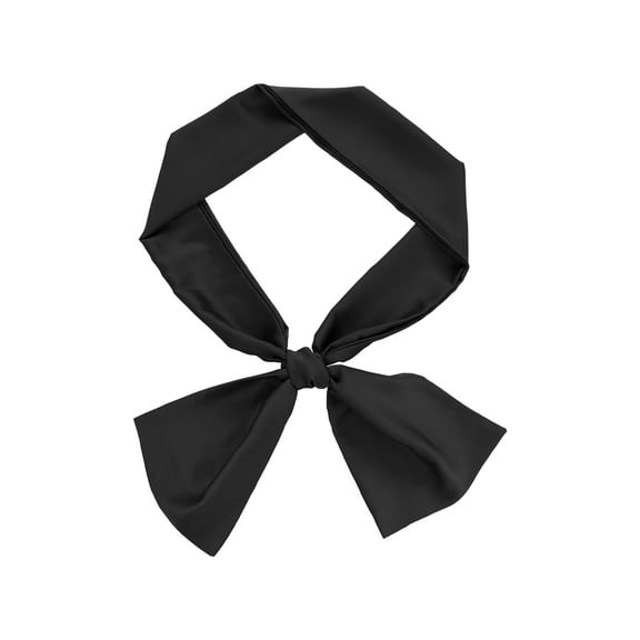 INSPIRE CHIC Women's Scarves Solid Color Kerchief Silky Scarves Long Neck Wraps Black