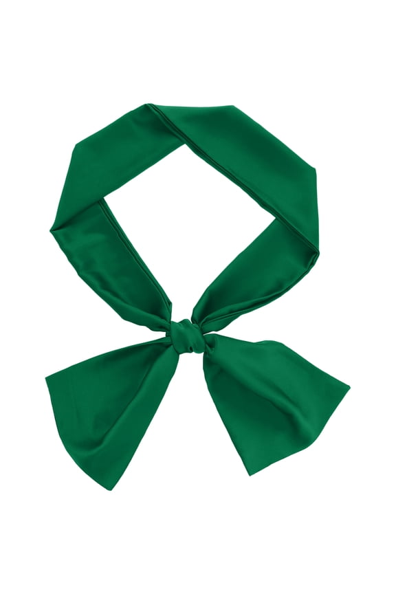 Women's Scarves Solid Color Kerchief Silky Scarves Long Neck Wraps Dark Green