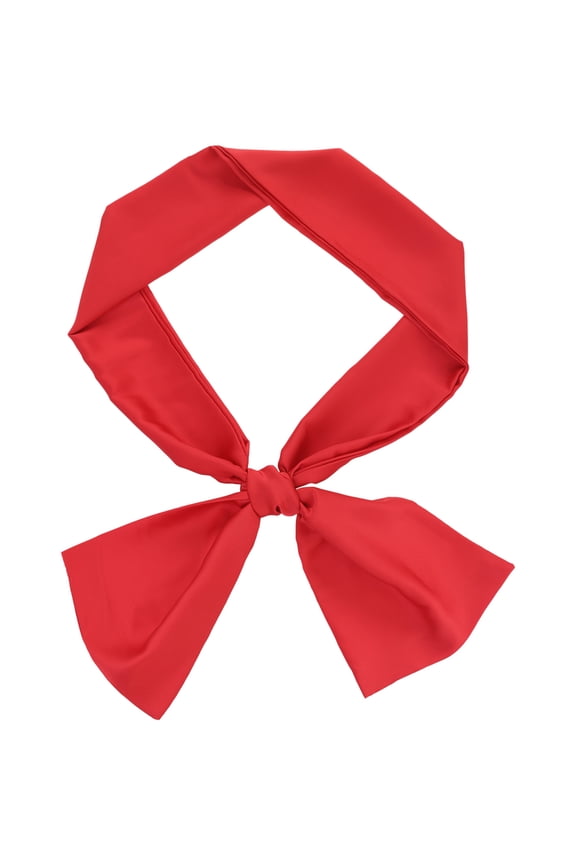 Women's Scarves Solid Color Kerchief Silky Scarves Long Neck Wraps Red