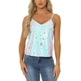 thumbnail image 1 of Allegra K Women's Sequin Spaghetti Strap Crop Camisole Tank Tops, 1 of 5