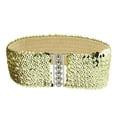 thumbnail image 1 of INSPIRE CHIC Women's Sequin Wide Textured Stretchy Waist Cinch Belt Gold Tone One Size, 1 of 3