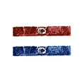 thumbnail image 1 of INSPIRE CHIC Lady Sequins Decor Metal Interlooking Buckles Elastic Waist Belt 19.68" to 29.52" Red & Royal Blue, 1 of 7