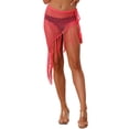 thumbnail image 1 of INSPIRE CHIC Women's Hollow Out Tassle Skirts Beach Cover Up Fish Net Wrap Mesh Sheer Maxi Sarong Swimwear XS Hot Pink, 1 of 5