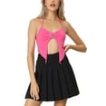 thumbnail image 1 of INSPIRE CHIC Cami Top for Women's Sexy Backless Party Crop Tank Top Hot Pink L, 1 of 5