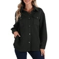 thumbnail image 1 of INSPIRE CHIC Women's Shacket Jacket Casual Button Down Long Sleeve Collar Shirt Top, 1 of 5
