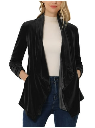 Kedera Women's Long Velvet Cardigan Jacket Oversized Casual Long