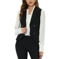 thumbnail image 1 of INSPIRE CHIC Women's Suit Vest Double Breasted Business Lapel Dressy Waistcoat Vest XS Black, 1 of 7