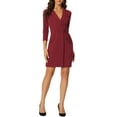 thumbnail image 1 of INSPIRE CHIC Women's Sheath Dress Long Sleeve Wear-to-Work Midi Dress, 1 of 5