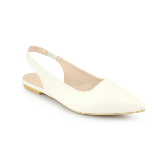BLISSFUL STEP Valentine's Women's Shoes Slingback Pointed Toe Flat Shoes Cream 8.5