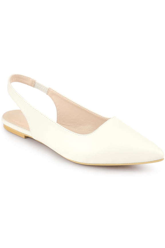 Valentine's Women's Shoes Slingback Pointed Toe Flat Shoes Cream 7.5