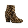 thumbnail image 1 of BLISSFUL STEP Women's Side Zipper Block Heel Ankle Boots Leopard 10, 1 of 8