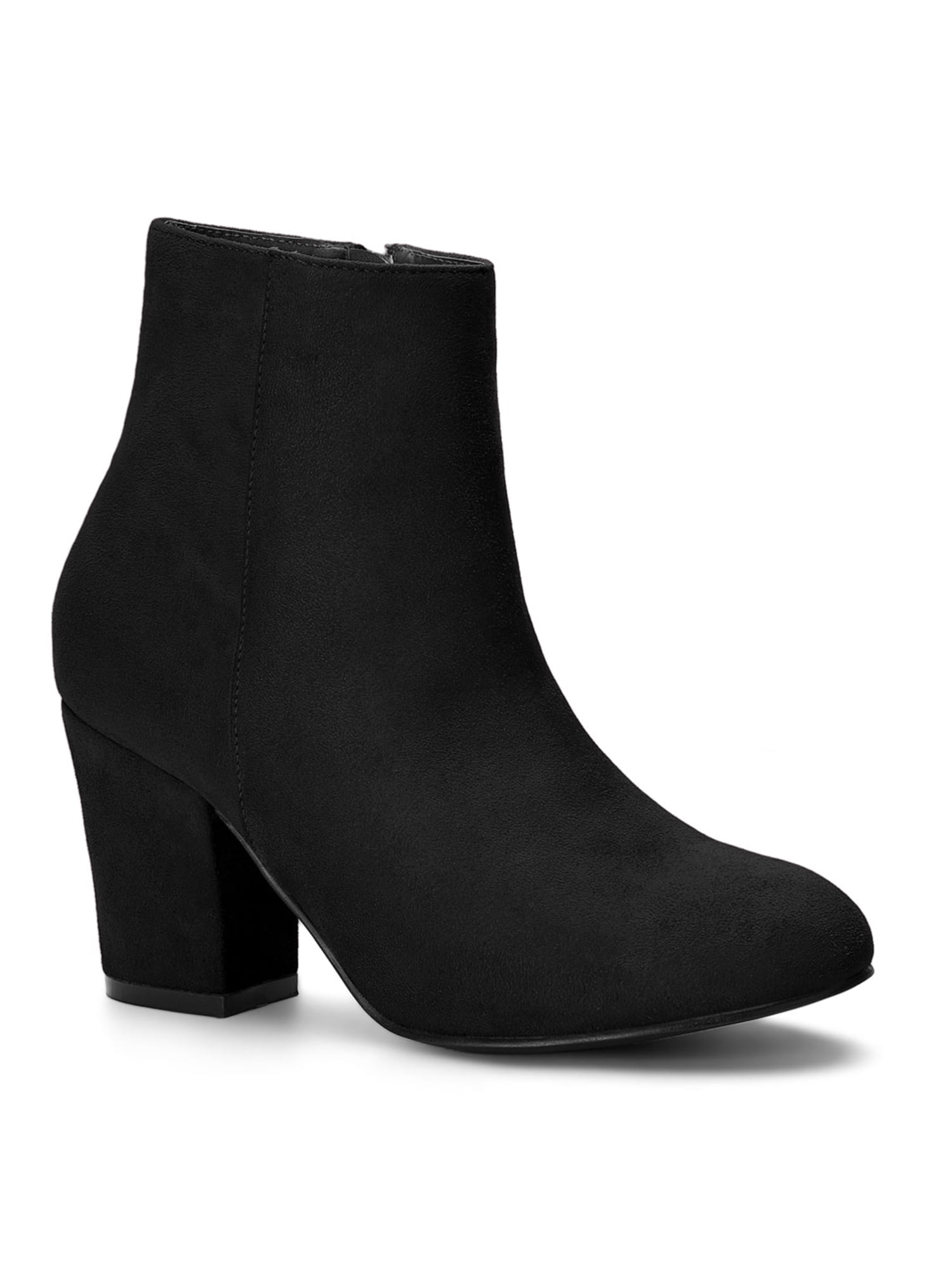 Allegra K Women's Side Zipper Block Heel Ankle Boots - Walmart.com
