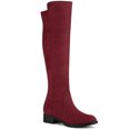 thumbnail image 1 of BLISSFUL STEP Women's Knee High Boots Chunky Heel Faux Suede Fall Winter Boots Burgundy 10, 1 of 7