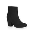 thumbnail image 1 of BLISSFUL STEP Women's Side Zipper Round Toe Block Heel Ankle Boots Black 5.5, 1 of 6