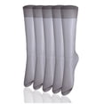 thumbnail image 1 of INSPIRE CHIC Women's Silky Knee High Sheer Reinforced Toe Stockings Gray One Size, 1 of 2