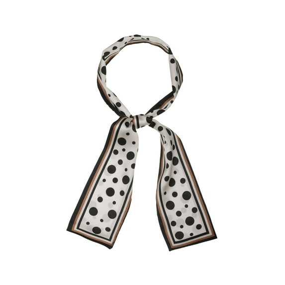 INSPIRE CHIC Women's Skinny Scarf Polka Dots Neck Wraps Ribbon Hairband Neckerchief Beige Big Dot