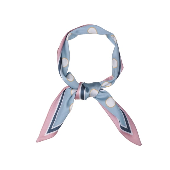 INSPIRE CHIC Women's Elegant Skinny Scarf Ribbon Hair Band  Handbag Handle Neck Scarf Blue Dot