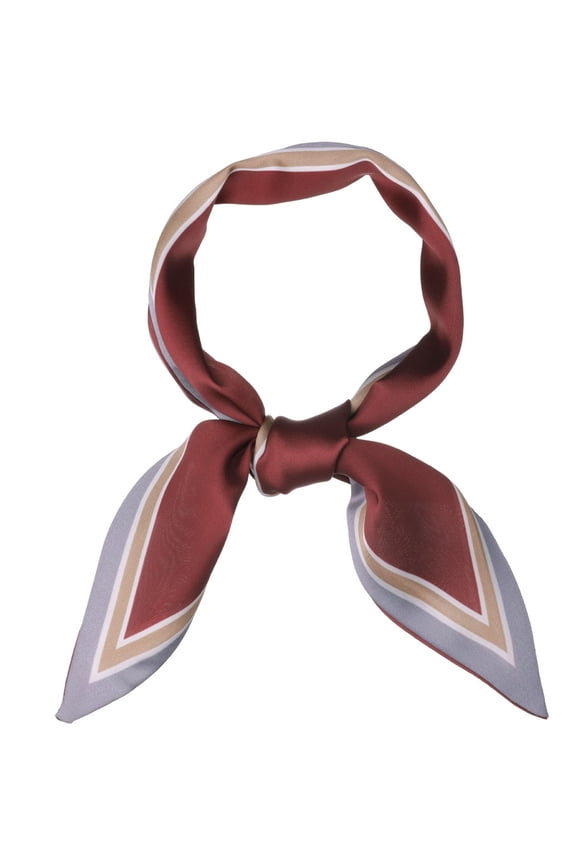 Women's Elegant Skinny Scarf Ribbon Hair Band  Handbag Handle Neck Scarf Wine Red Pure