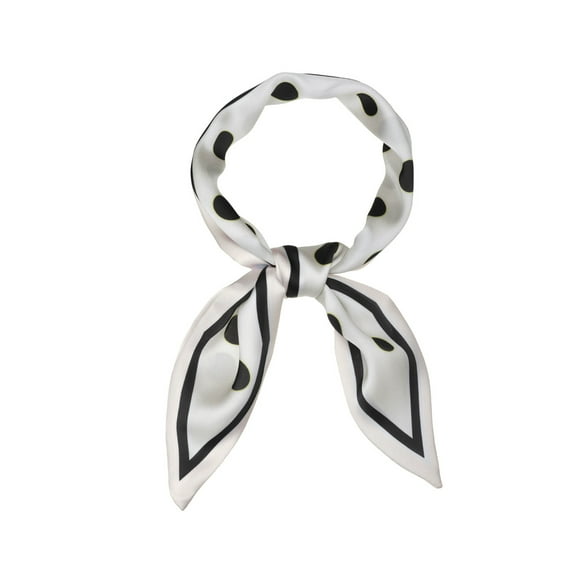 INSPIRE CHIC Women's Elegant Skinny Scarf Ribbon Hair Band  Handbag Handle Neck Scarf White Dot