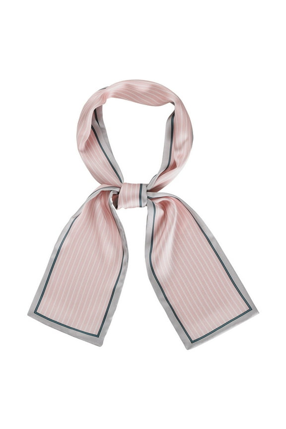 Women's Skinny Scarves Stripe Neck Wraps Neckerchief Ribbon Hairband Pink M