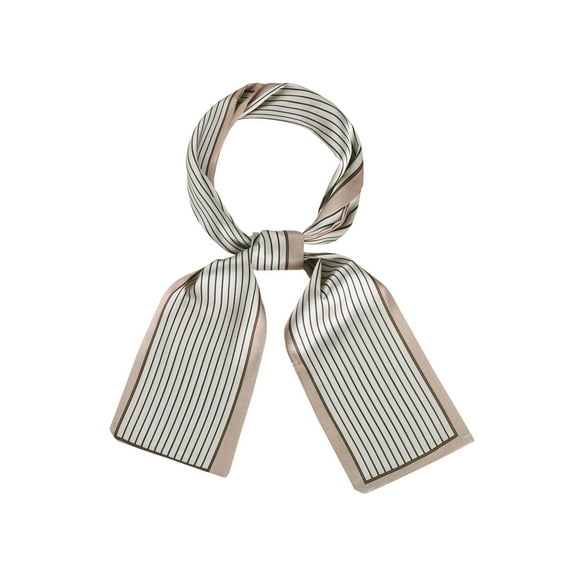 INSPIRE CHIC Women's Skinny Scarves Stripe Neck Wraps Neckerchief Ribbon Hairband Champaign Gold M