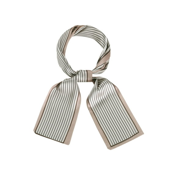 INSPIRE CHIC Women's Skinny Scarves Stripe Neck Wraps Neckerchief Ribbon Hairband Champaign Gold M