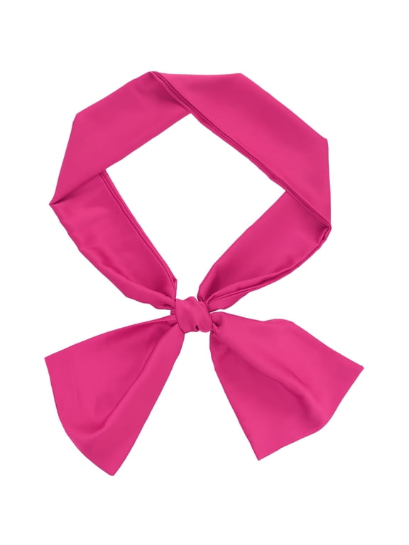 Women's Halloween Scarves Solid Color Kerchief Silky Scarves Long Neck Wraps Fuchsia