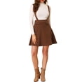thumbnail image 1 of INSPIRE CHIC Women's Skirt Faux Pocket Buttons Decor Above Knee Suspender Skirt XS Caramel-1, 1 of 7