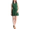 thumbnail image 1 of INSPIRE CHIC Women's Sleeveless Dresses V-Neck Lace Trim Drawstring Waist A-Line Dress M Green, 1 of 7