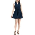 thumbnail image 1 of Allegra K Women's Sleeveless Dresses V-Neck Lace Trim Drawstring Waist A-Line Dress, 1 of 6