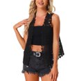 thumbnail image 1 of INSPIRE CHIC Women's Sleeveless Open Front Cardigan Vest Hollow Out Crochet Shrugs M Black, 1 of 5