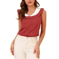 thumbnail image 1 of INSPIRE CHIC Women's Sleeveless Ruffle V Neck Casual Tank Tops Heart Printed Blouse Red S, 1 of 6