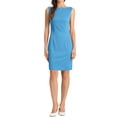 thumbnail image 1 of INSPIRE CHIC Women's Sheath Dress Sleeveless Boat Neck Wear-to-Work Dress Brilliant Blue XL, 1 of 7