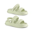 thumbnail image 1 of BLISSFUL STEP Women's Slide Sandals Two-Way Wear Light Weight Slingback Flat Sandals Green 6.5, 1 of 7