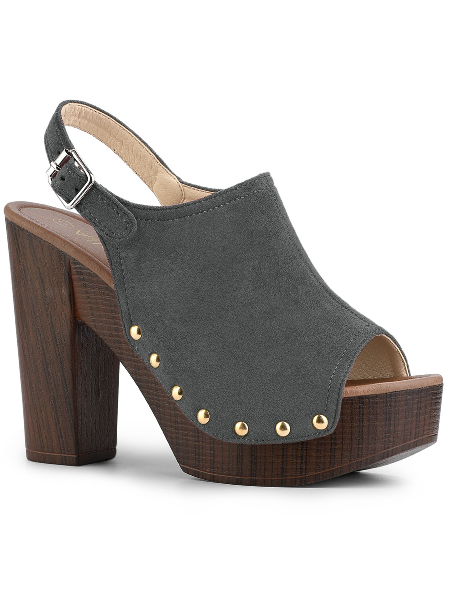 Allegra K Women's Slingback Platform Chunky Heel Sandals - Walmart.com