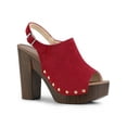 thumbnail image 1 of BLISSFUL STEP Valentine's Women's Shoes Chunky Heel Buckle Slingback Chunky Platform Sandals Red 5.5, 1 of 8