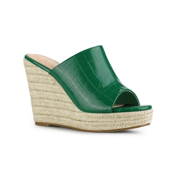 BLISSFUL STEP Women's Slip-On Platform Wedge Heel Wedge Sandals