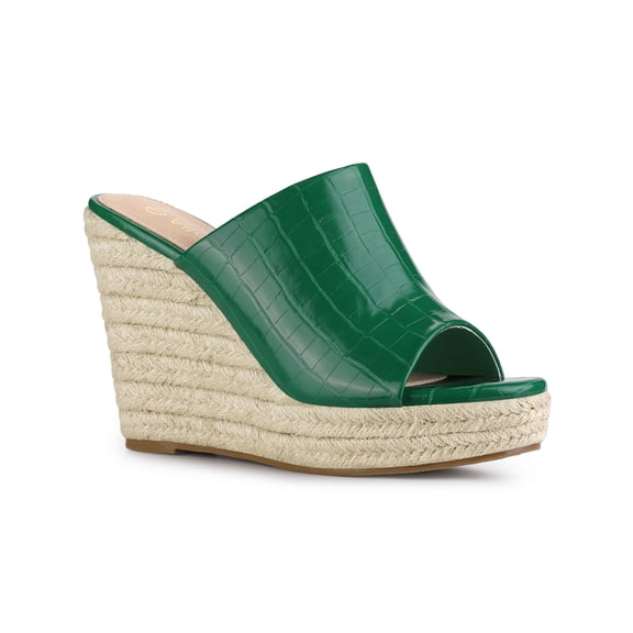 BLISSFUL STEP Women's Slip-On Platform Wedge Heel Wedge Sandals