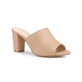 thumbnail image 1 of BLISSFUL STEP Women's Slip on Block Heel Slide Sandals Mules Nude 9.5, 1 of 8