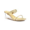 thumbnail image 1 of BLISSFUL STEP Women's Slip on Clear Glass Heel Wedge Sandals Gold 11, 1 of 8