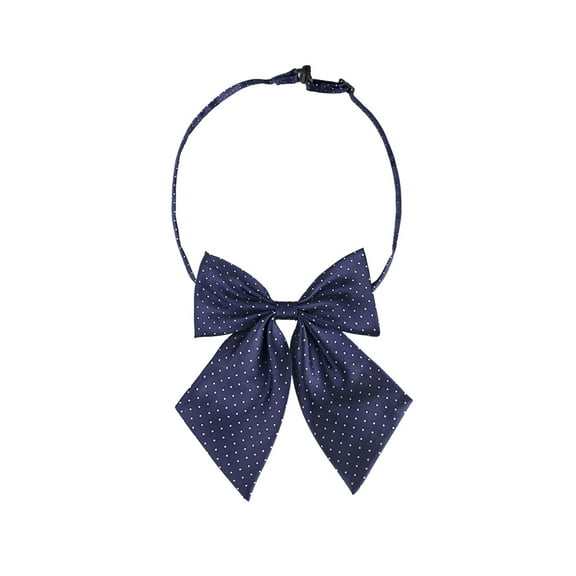 INSPIRE CHIC Women's Small Dots Pre-tied Bowtie Adjustable Strap Cute Bow Ties Navy Blue One Size