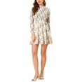 thumbnail image 1 of Allegra K Women's Smocked Ruffle Collar A-Line Long Sleeve Floral Dress, 1 of 6