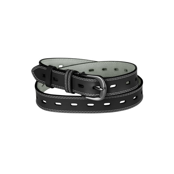 INSPIRE CHIC Women's Solid Color Faux Leather Belt Metal Pin Buckle Waist Belts 119cm/46.85" Black1