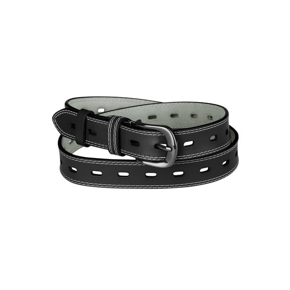 INSPIRE CHIC Women's Solid Color Faux Leather Belt Metal Pin Buckle Waist Belts 111.5cm/43.89" Black1