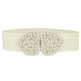 thumbnail image 1 of INSPIRE CHIC Women's Solid Color Heart Shape Design Imitation Decor Waist Belt, 1 of 4