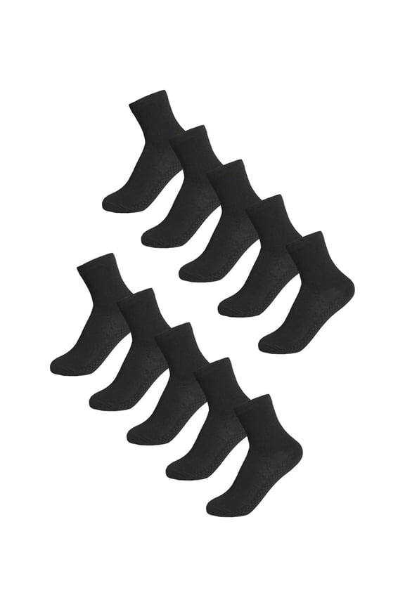 Women's Solid Color Lightweight Stretchy Breathable Crew Socks Black Small