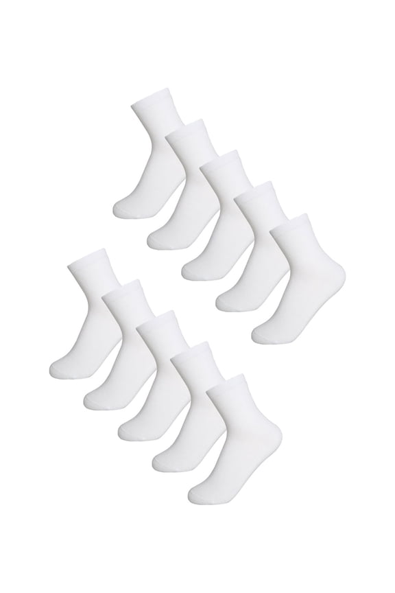 Women's Solid Color Lightweight Stretchy Breathable Crew Socks White Small