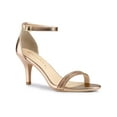 thumbnail image 1 of BLISSFUL STEP Women's Solid Color Open Toe Rhines Ankle Strap Stiletto Sandals Rose Gold 9, 1 of 9