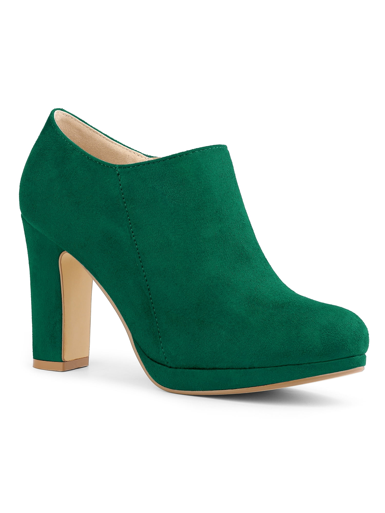 Allegra K Women's Velvet Block Heel Boots | Foldable Mid-Calf Shaft, Round Toe, 3.5" Heel - View #5